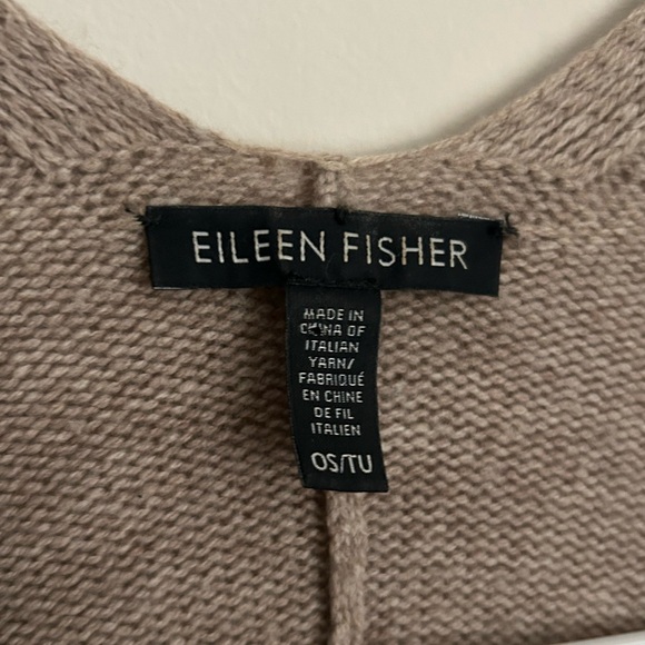Eileen Fisher 100% Wool Shawl One Size Tan - Picture 3 of 6